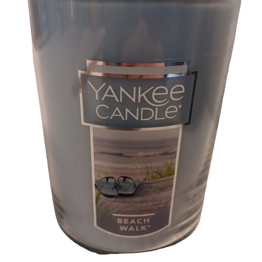 Yankee Candle Beach Walk Scented Double Wick 22oz Jar Tin Lid HTF 75-110hrs New